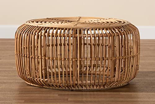 Natural Brown Antique Rattan Coffee Table Z932