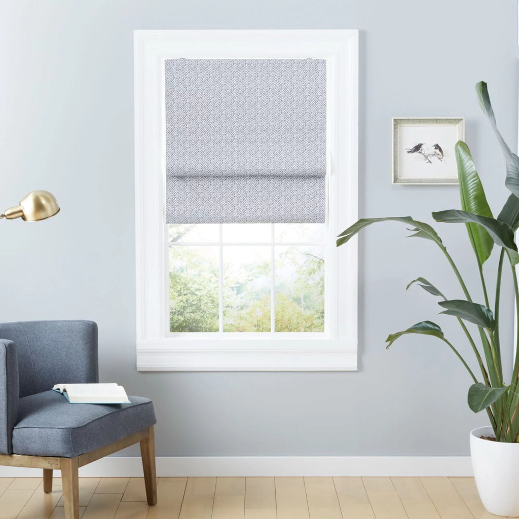 Dark Grey 34"x64" Blackout Roman Shade B451