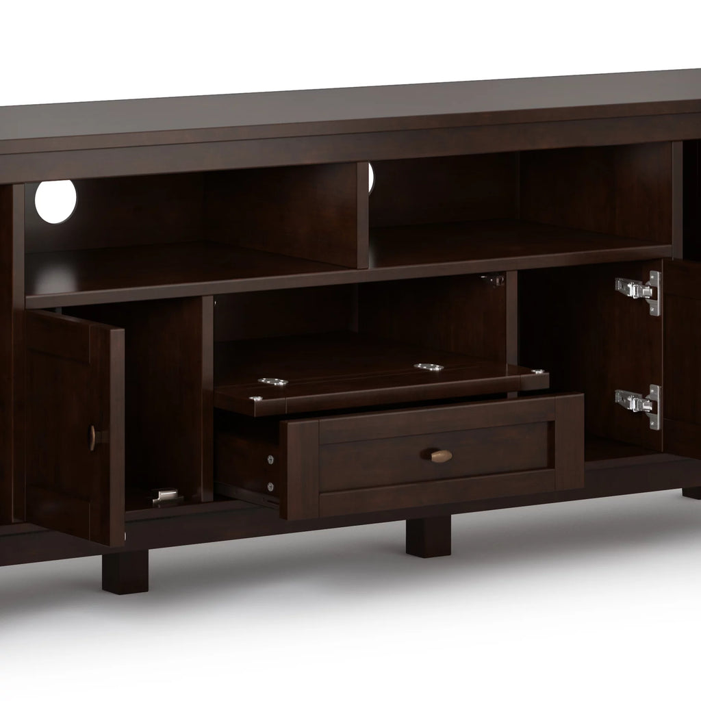 72 inch Wide Solid Wood TV Media Stand in Russet Brown U634