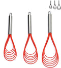 Stainless Steel 3 Pack Silicone Whisk Set I946
