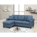 2 Piece Fabric Compact Sectional Sofa Set in Blue O3776