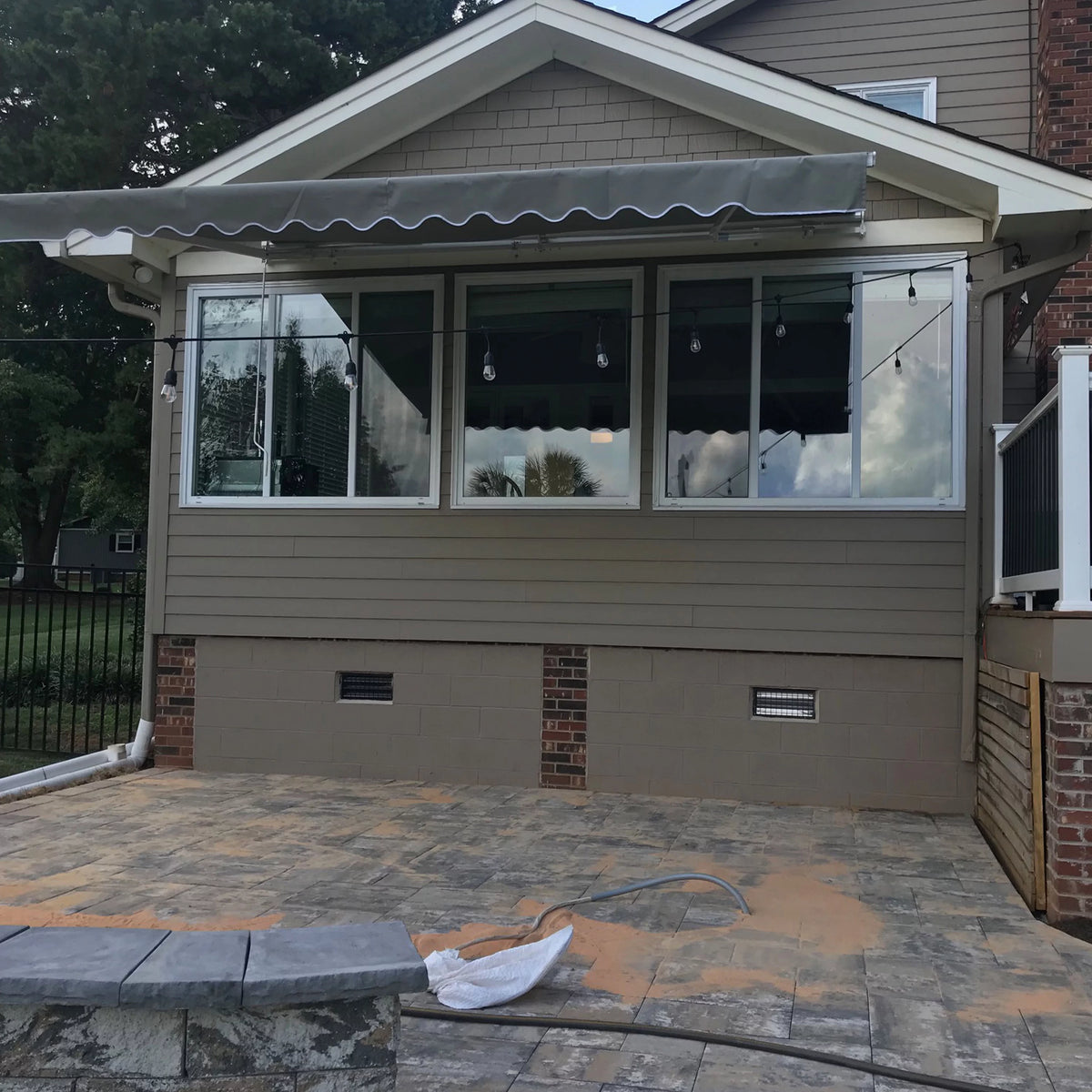 13' x 10' Motorized Retractable Patio Awning Canopy, Gray L4299