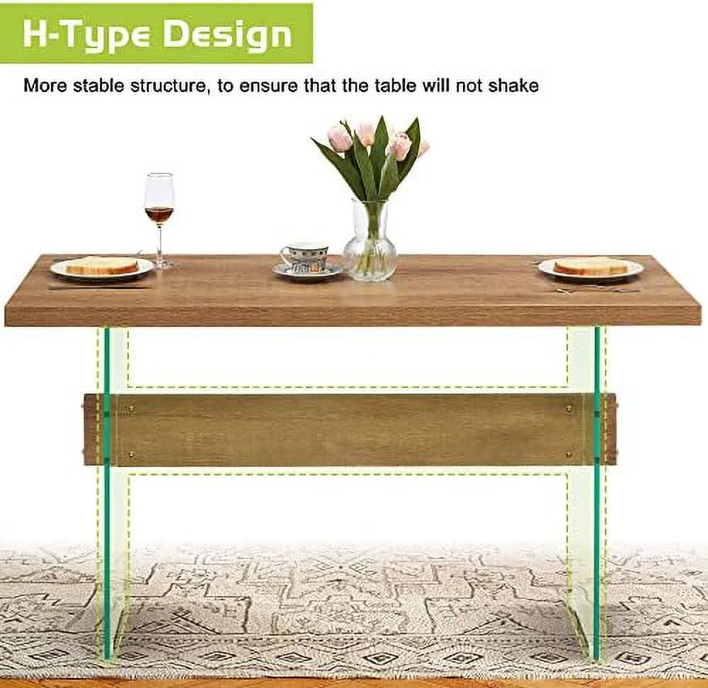 White High Glossy 55 inches Rectangular Dining Table N65159