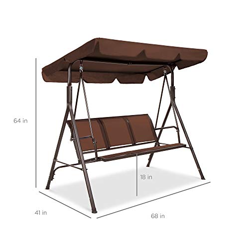 2-Seater Outdoor Adjustable Canopy Swing Glider J29112