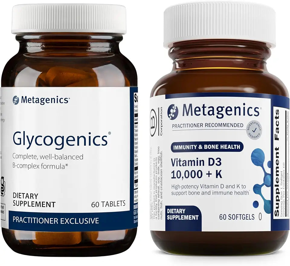 60 Count Glycogenics & 60 Softgels D3 10,000 + K V8223
