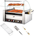 2000W 11 Rollers Hot Dog Roller Grill Cooker Machine with Bun Warmer A6394