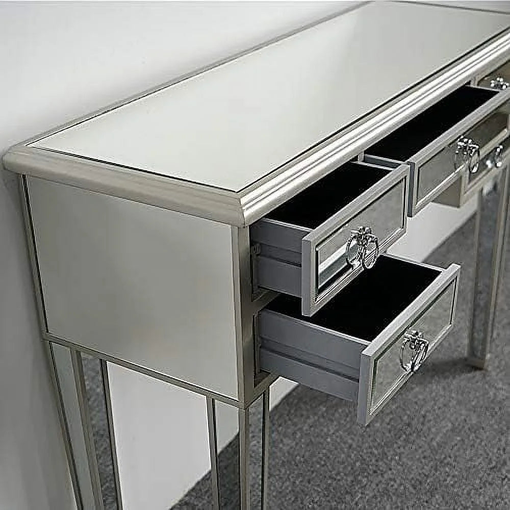 Mirrored Console Sofa Table with Silver Finish L826