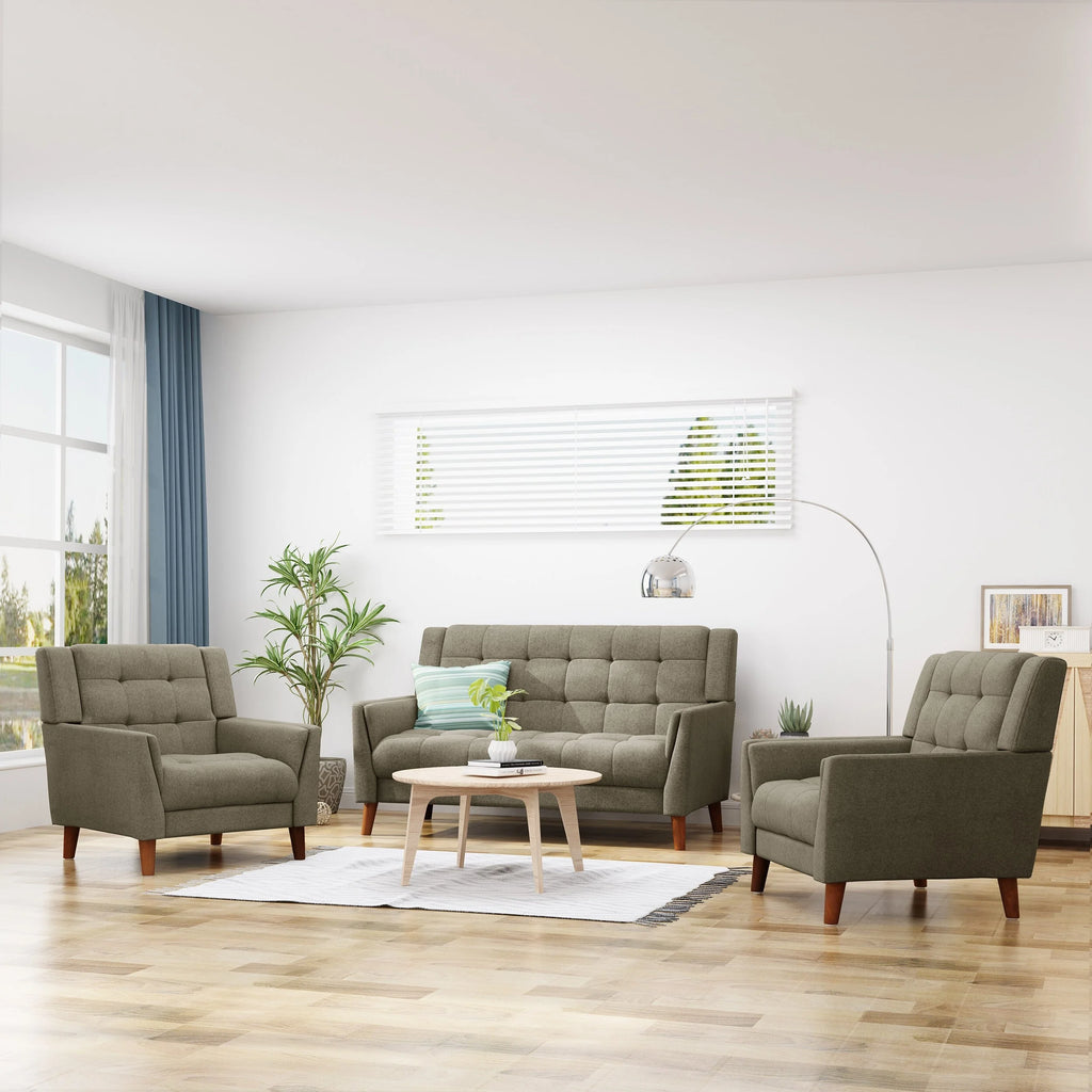 Fabric Arm Chair and Loveseat Set I819923