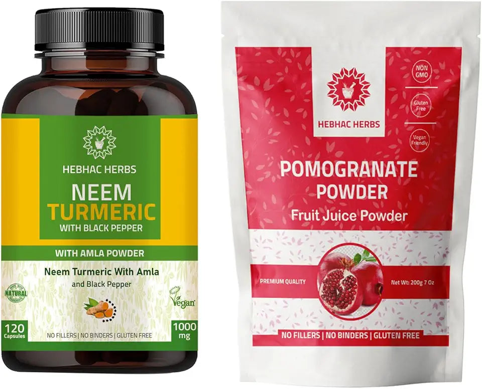Neem Turmeric Capsules with Amla and Pomegranate Juice Powder 227g X114529