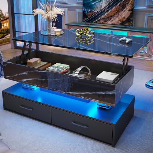 40" Lift Top Coffee Table with Storage and 2 Drawers J6554