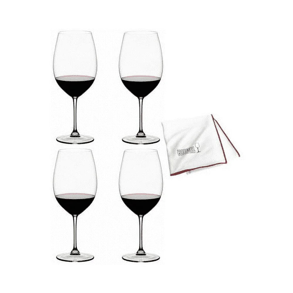 Bordeaux Grand Cru Glasses 4-Pack with Polishing Cloth M268