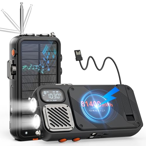 Emergency Solar Hand Crank Radio with 22000mAh Power Bank R449