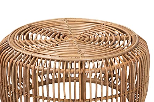 Natural Brown Antique Rattan Coffee Table Z932