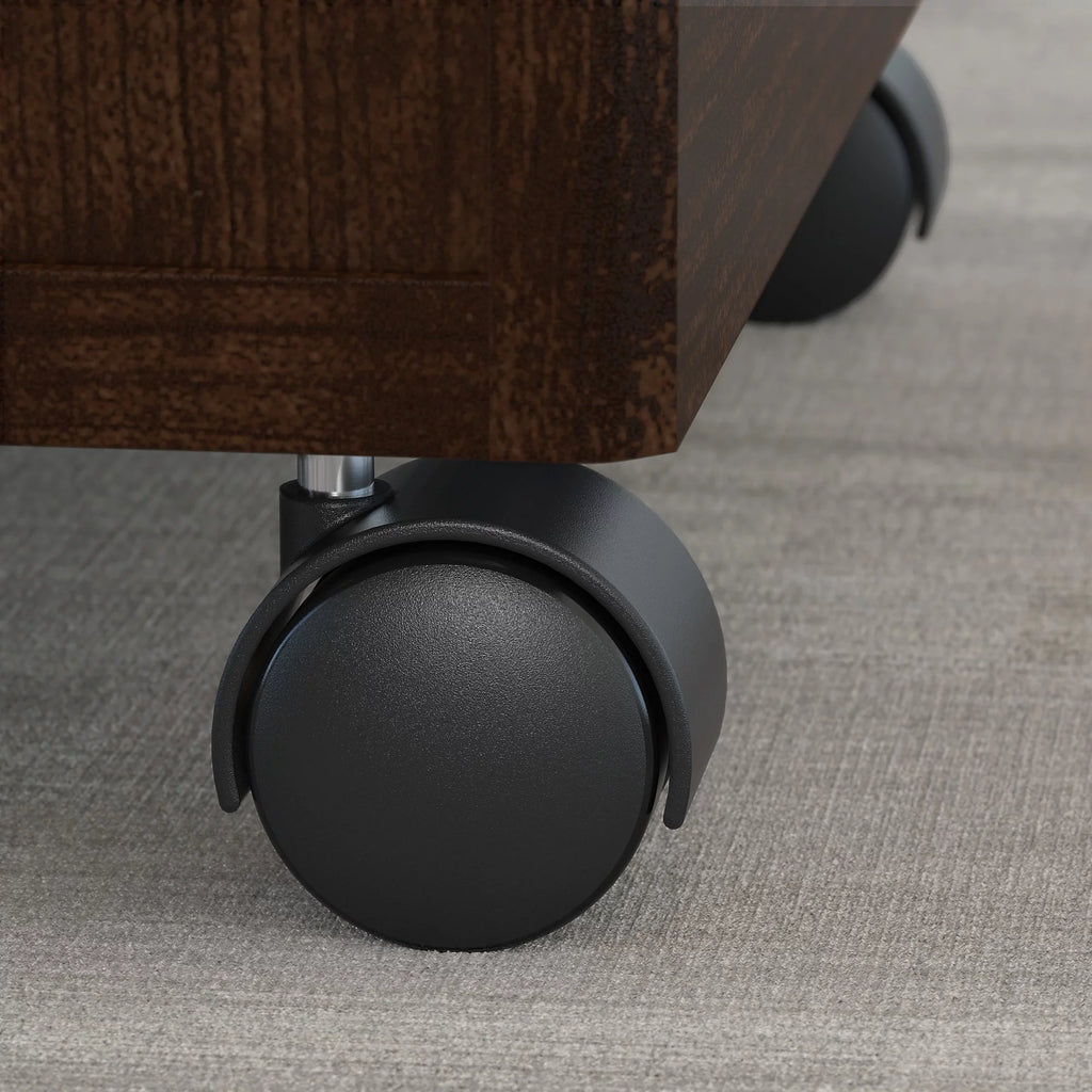 L Shaped Desk with Drawers in Mocha Cherry S2308
