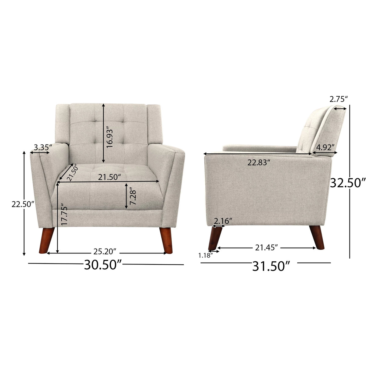 Fabric Arm Chair and Loveseat Set I819923