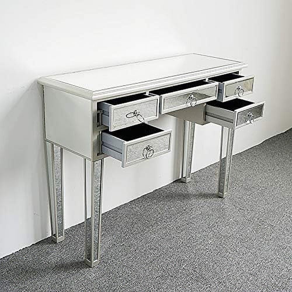 Mirrored Console Sofa Table with Silver Finish L826