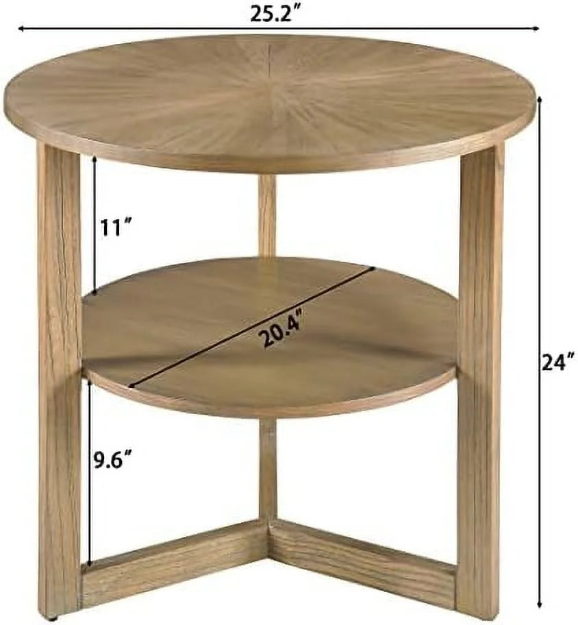 Round 2-Tier Solid Wood Coffee Table S795087
