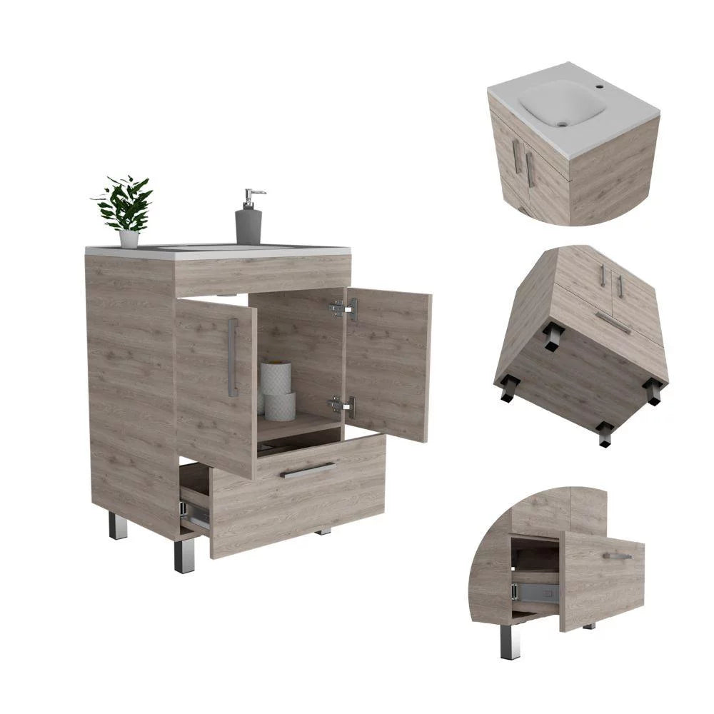 Light Gray Single Bathroom Vanity N550
