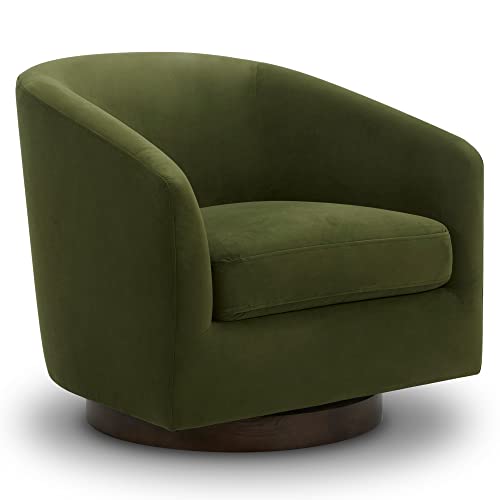 Swivel Upholstered Fabric Barrel Chair C51888