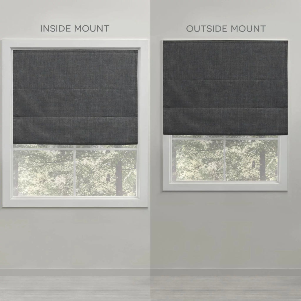 Dark Grey 34"x64" Blackout Roman Shade B451