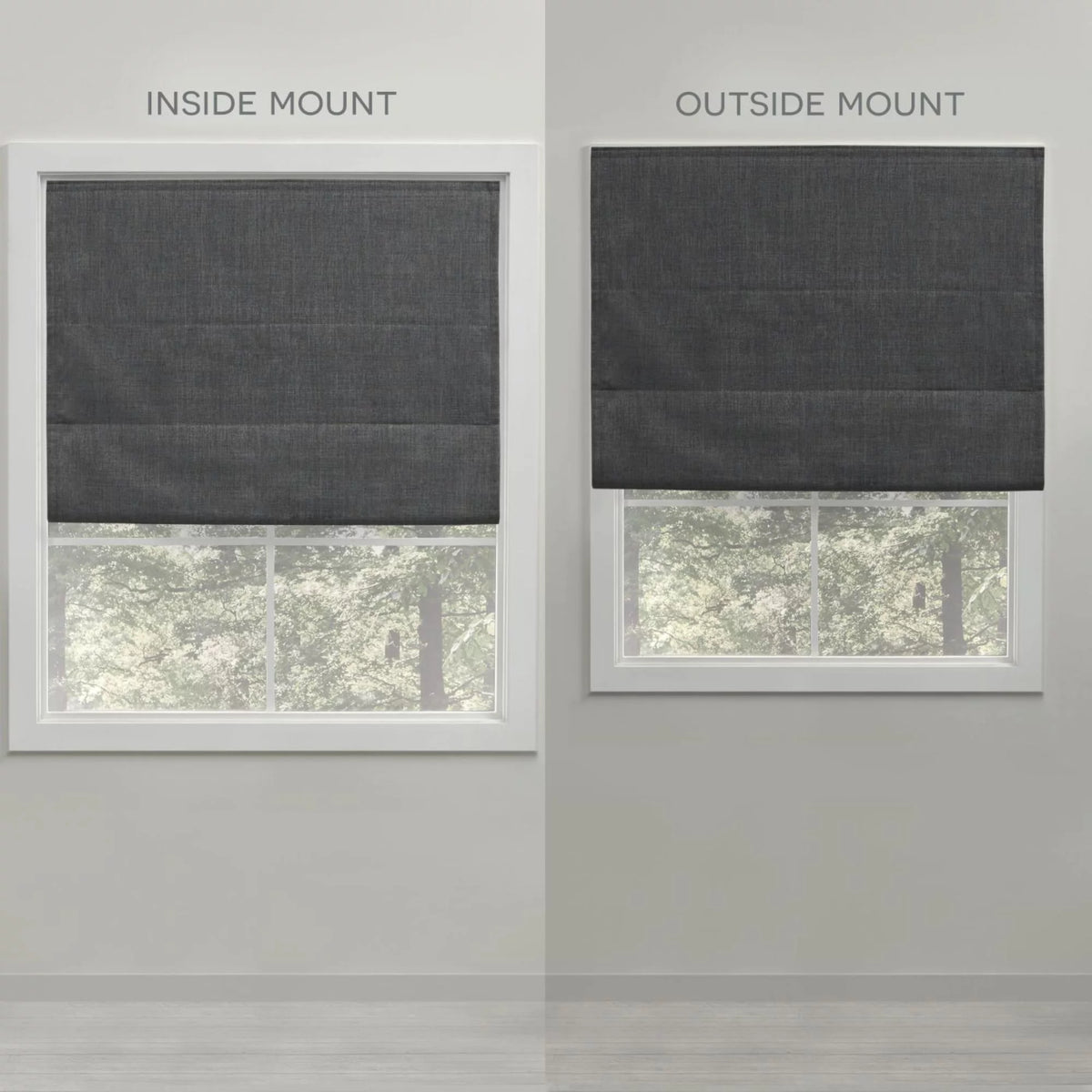 Dark Grey 34"x64" Blackout Roman Shade B451
