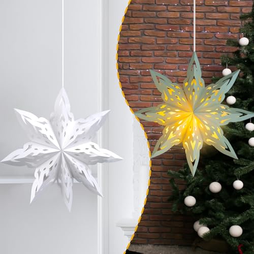 5 Pack Christmas Paper Snowflake Lanterns with LED Light S729277