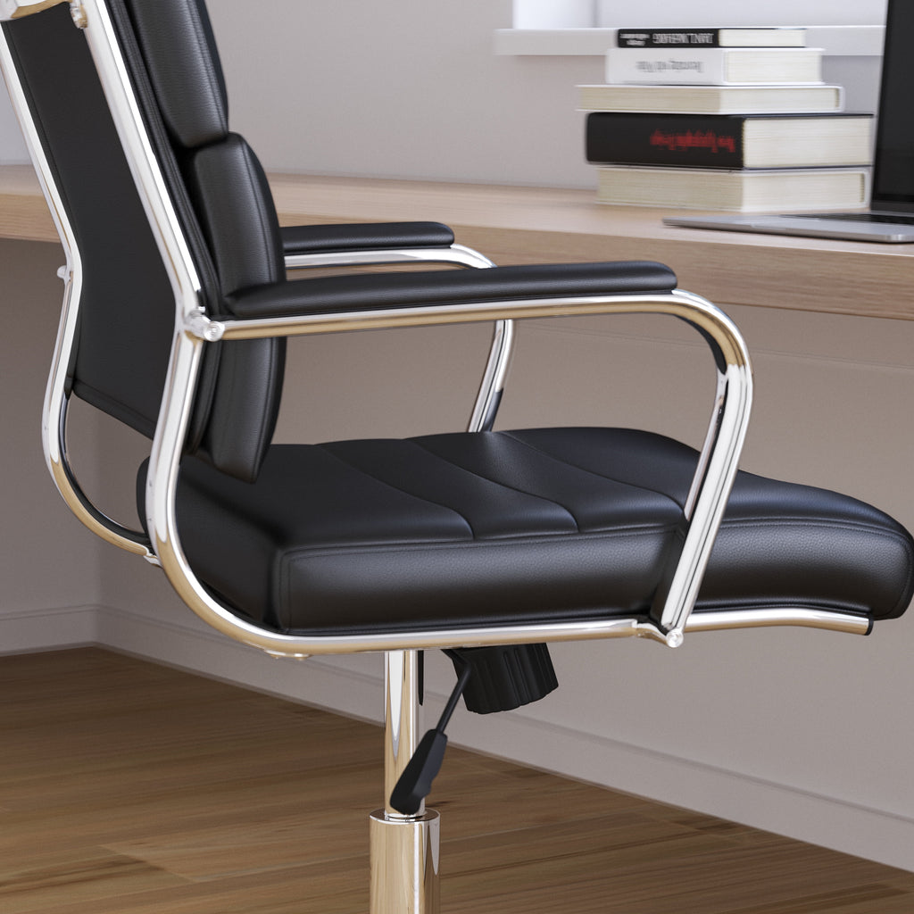 Black Ergonomic Faux Leather Office Chair Q183242