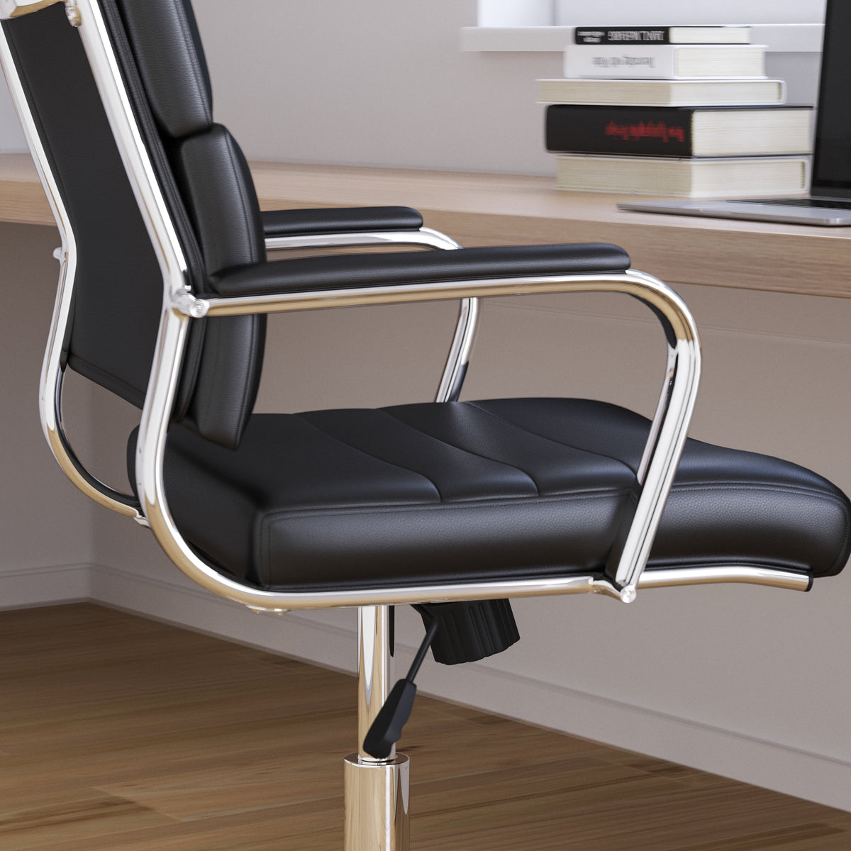 Black Ergonomic Faux Leather Office Chair Q183242