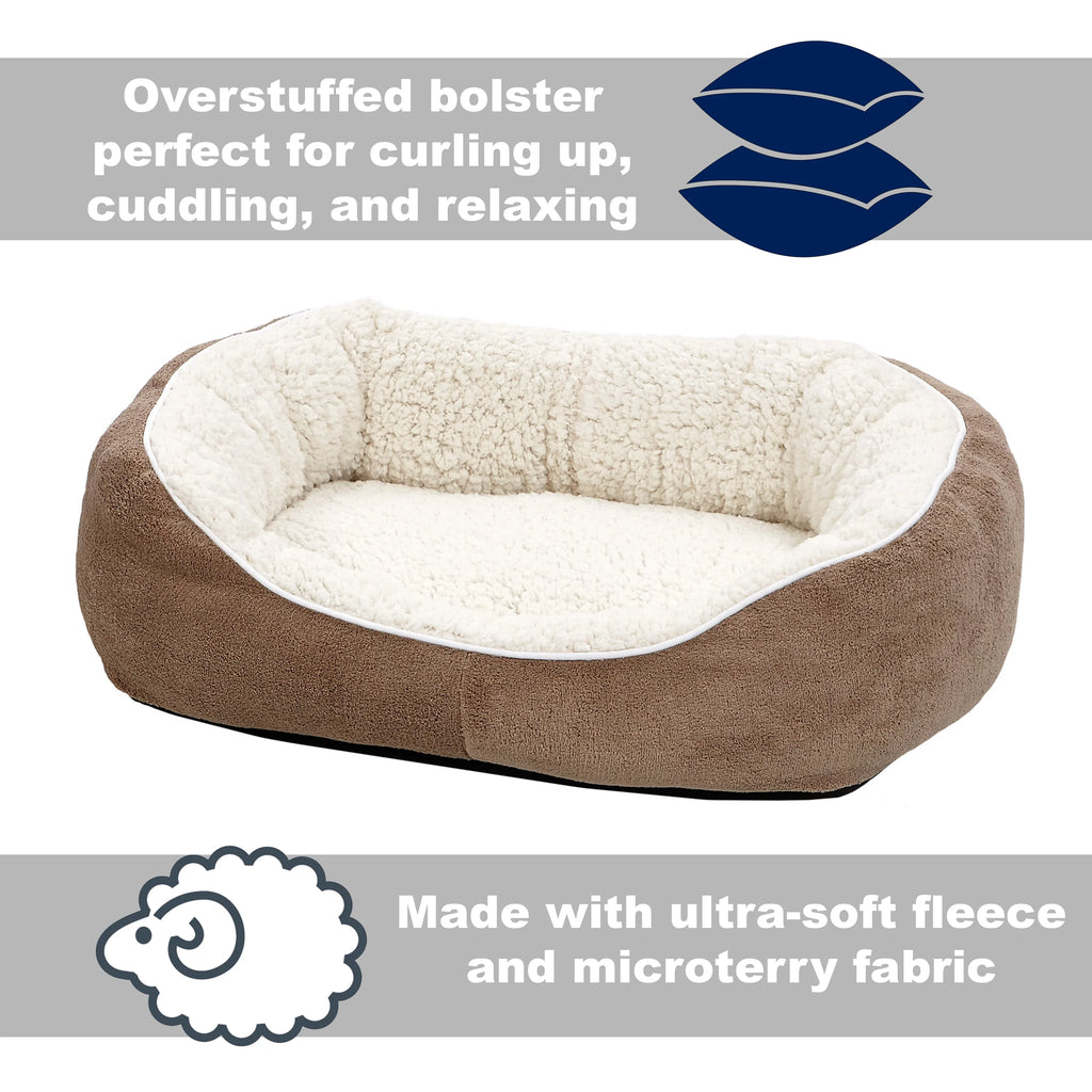 Ultra-Soft Fleece Dog & Cat Bed, Small, Brown G8356