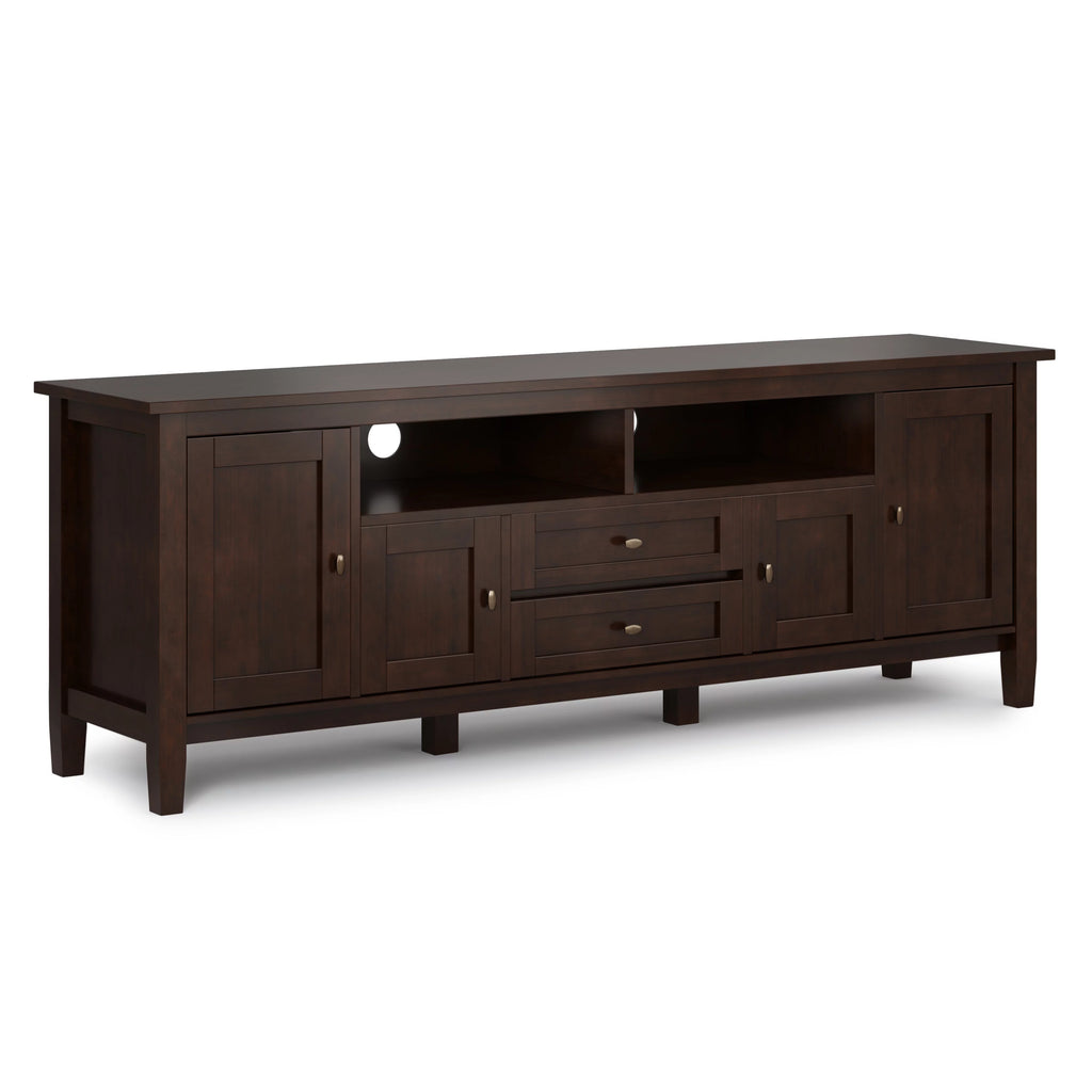 72 inch Wide Solid Wood TV Media Stand in Russet Brown U634
