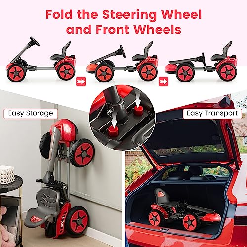 12V Battery Powered Ride on Toy with Adjustable Seat & LED Lights J91148
