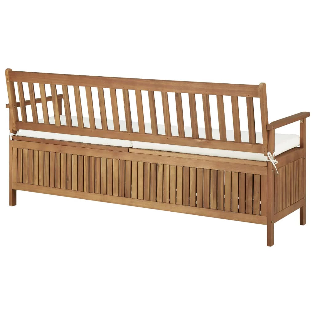 Solid Acacia Wood Storage Bench with Cushion X2954