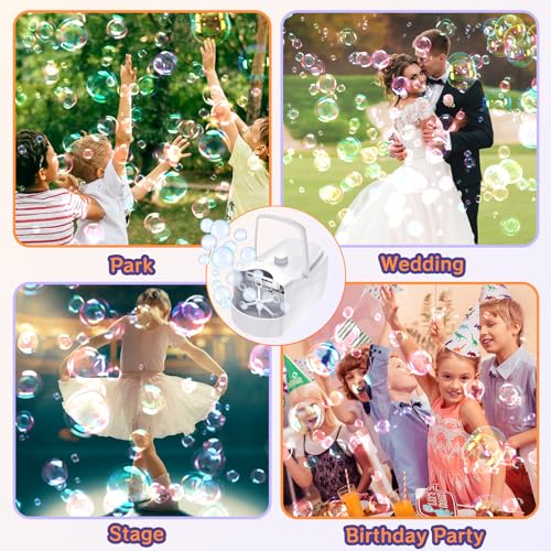 Automatic Bubble Machine with 2 Speeds and 6 Wands Y82017