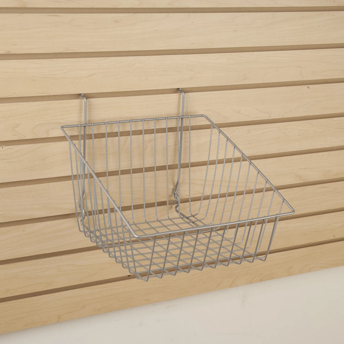 Black Metal Wire Basket for Slatwall, Pegboard or Gridwall, Pack of 6 D301140