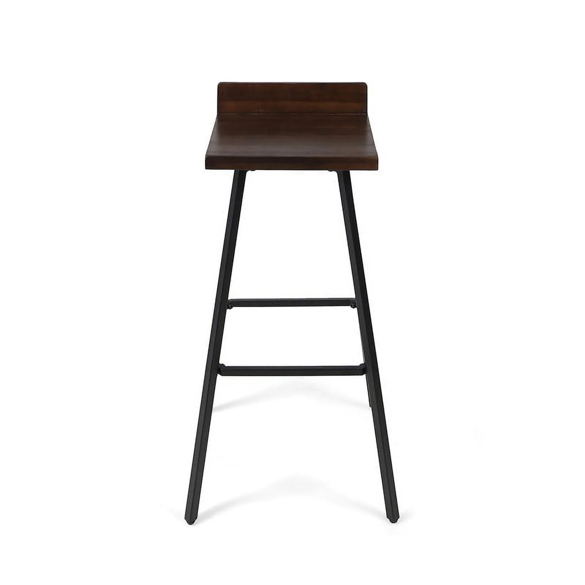 Brown Wood and Metal Bar Stools Set of 2 I13498