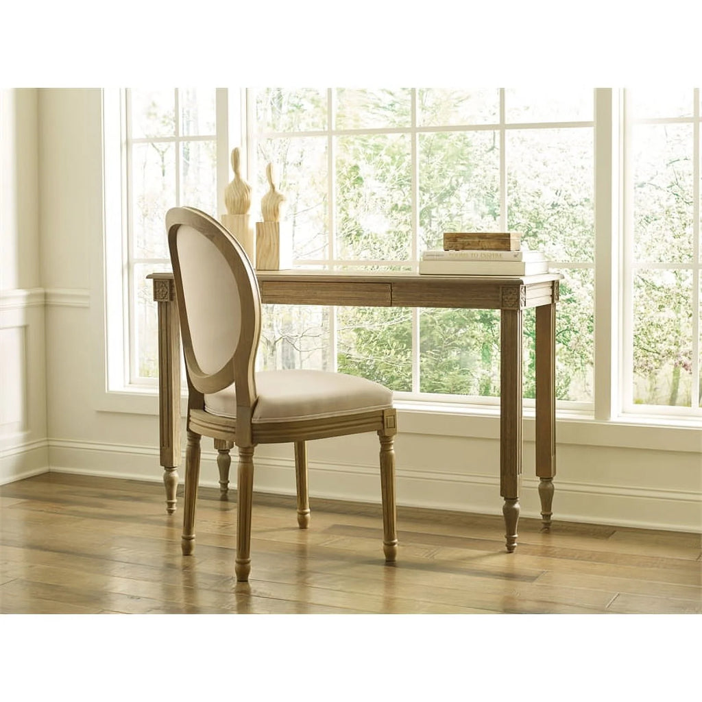 Round Dining Chair Set of 2 Cream L637