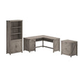 L Shaped Desk with File Cabinet and Bookcase S24747