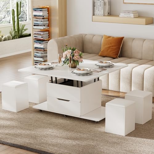 Black Lift-Top Coffee Table with Hidden Storage L654