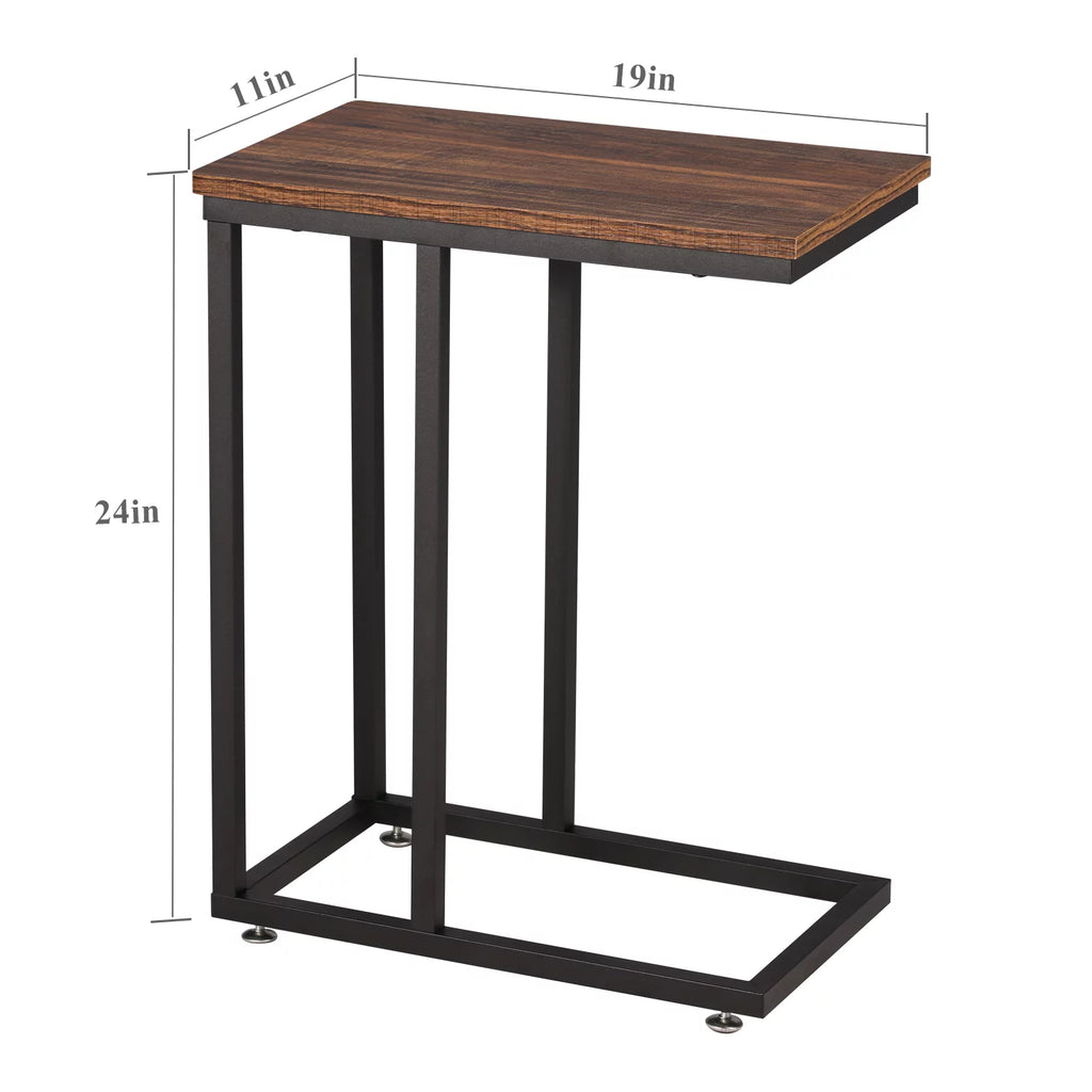Set of 2 C-Shape Side Table Metal Frame E25872