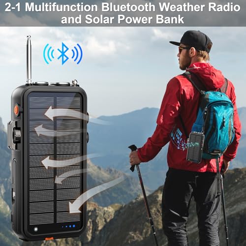 Emergency Solar Hand Crank Radio with 22000mAh Power Bank R449