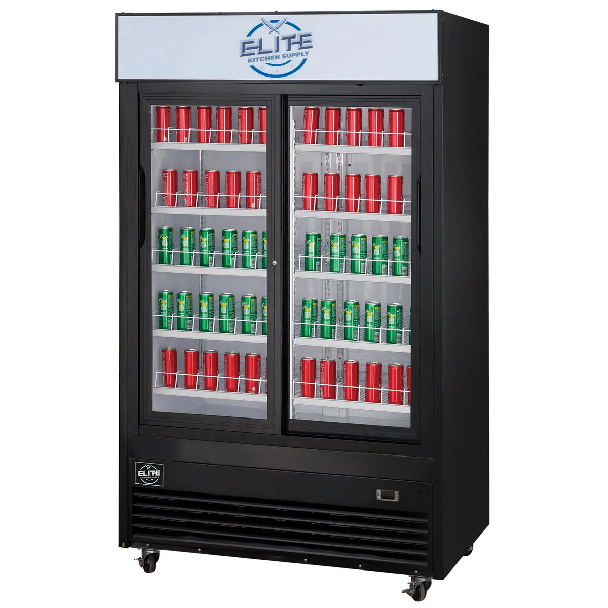 47 in Black Commercial Merchandiser Refrigerator with Sliding Glass Doors U4664