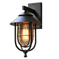 1-Light Sand Black Outdoor Wall Mount Sconce with Clear Glass Shade L5841