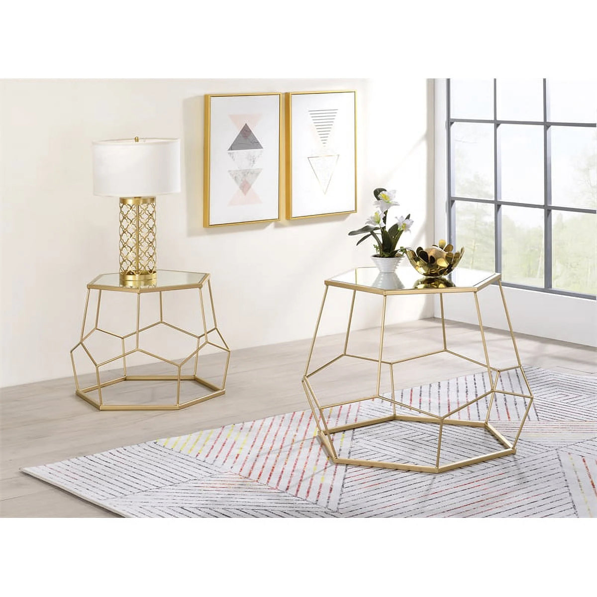 2-Piece Metal Nesting Accent Table Set L98588