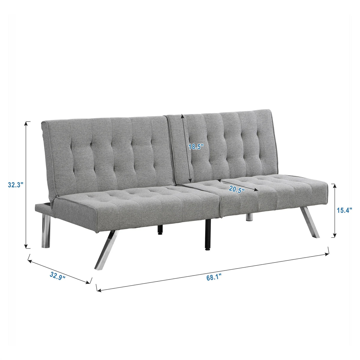 Black Wood Frame Futon Sofa Bed K1557