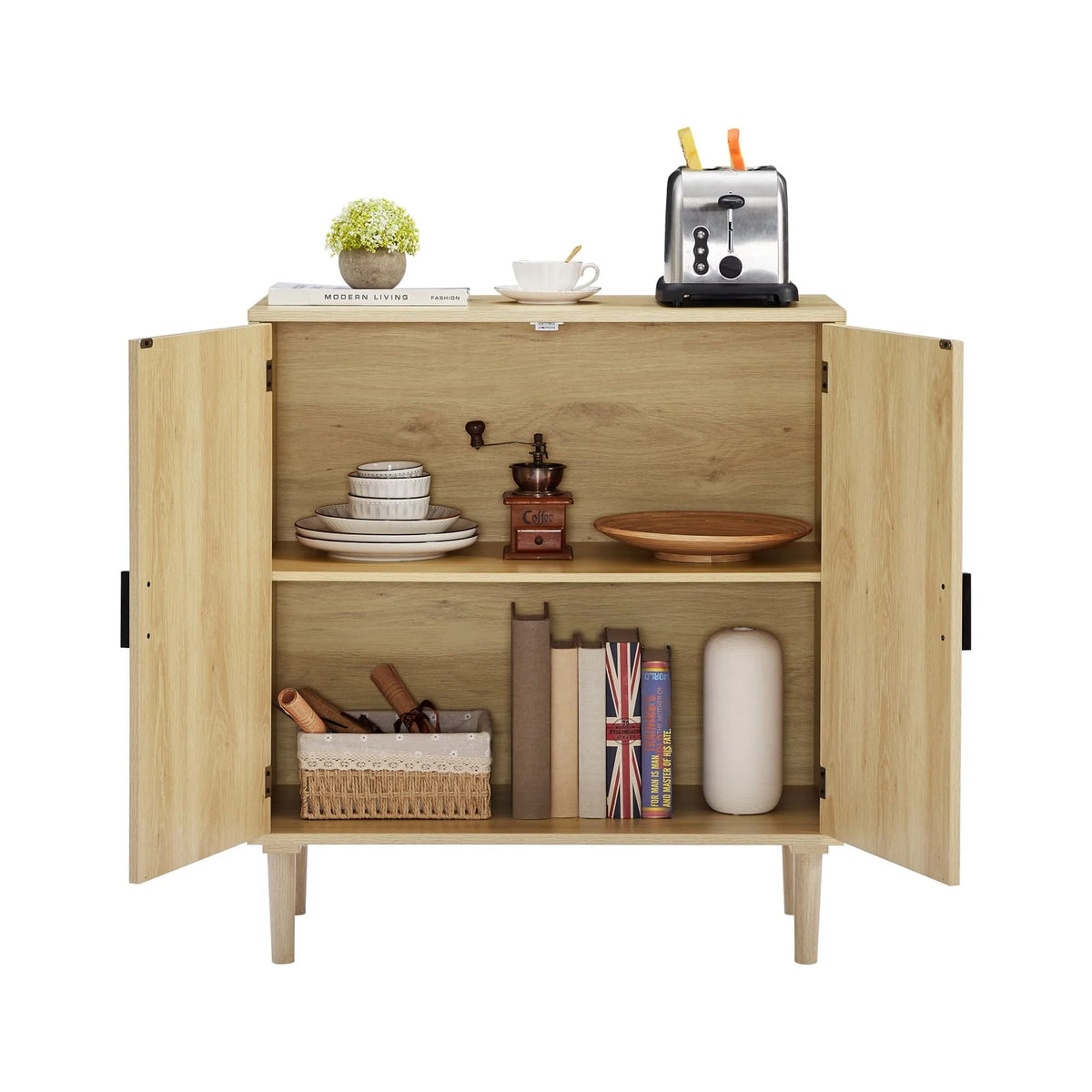 Rattan Kitchen Storage Cabinet Buffet S845