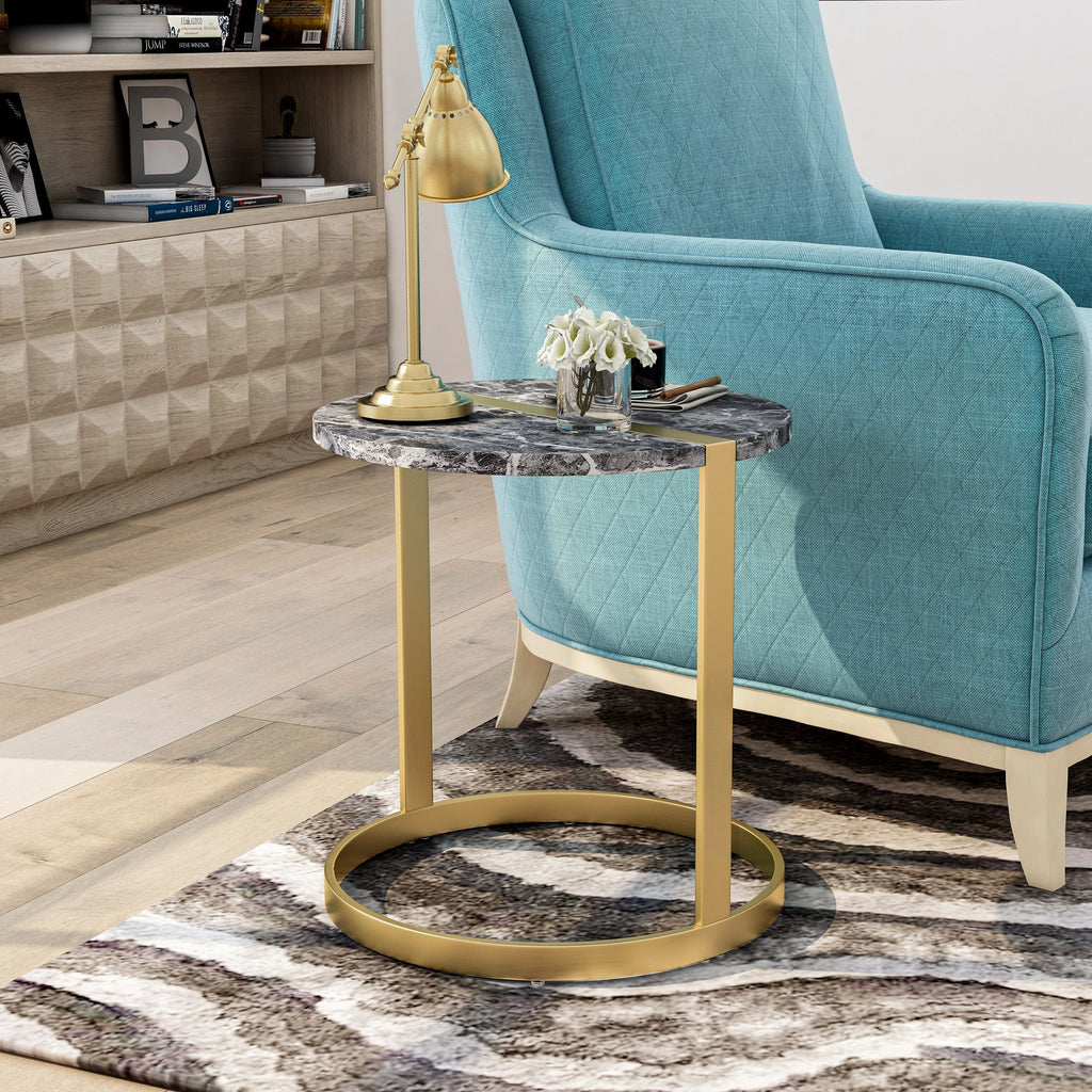 18-inch Faux Marble Side Table K7513