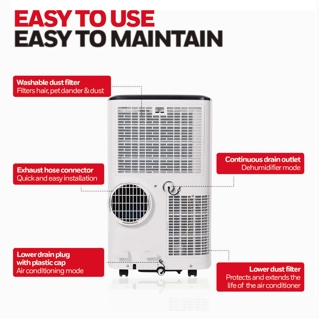 8,000 BTU Portable Air Conditioner with Dehumidifier & Fan Y41428