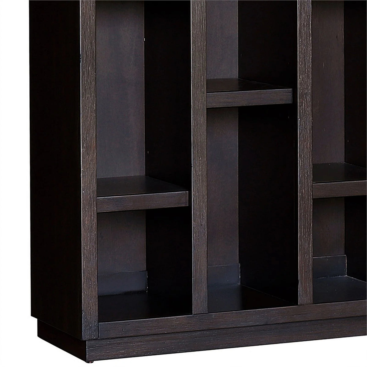 Shelf Open Storage Wood Bookcase Curio Dark Brown X571650