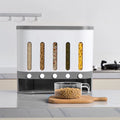 Wall Mounted 5 Grid Dry Food Dispenser with Measuring Cup B49950