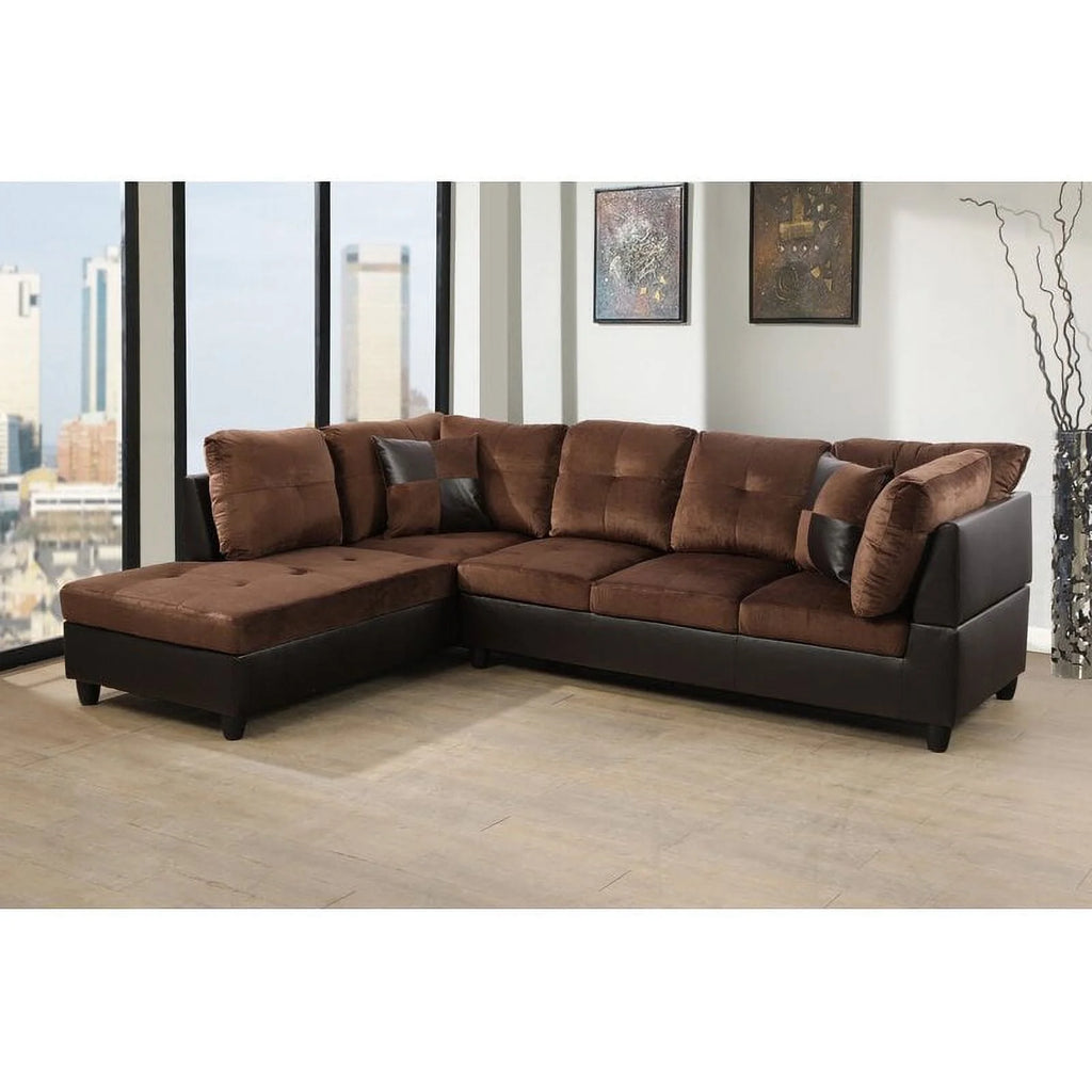 103.5" Wide Microfiber Sectional Sofa with Matching Pillows W983826